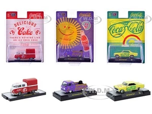 "COCA-COLA" 3 PC SET RELEASE 53 1/64 DIECAST MODEL CARS M2 MACHINES 52500-A53 - Picture 1 of 8