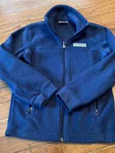 Columbia Boys Jacket Size XS ( 6-7) Blue Full Zip Plush fleece Logo Pockets - Picture 1 of 8