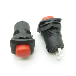 5PCS Red Square Push Button Switch Maintained Power OFF-ON SPST NO 12mm 2 Pin  - Picture 1 of 4