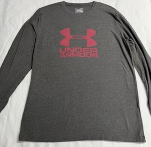 Camisa Under Armour Para Hombres Gris Mediana Manga Larga Calce Suelto Equipo de Calor Suave Luz - Imagen 1 de 5