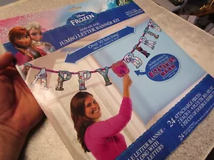 Frozen Elsa/Anna 10' Jumbo Letter Banner Kit New Birthday Party Decoration  Set - Picture 1 of 6