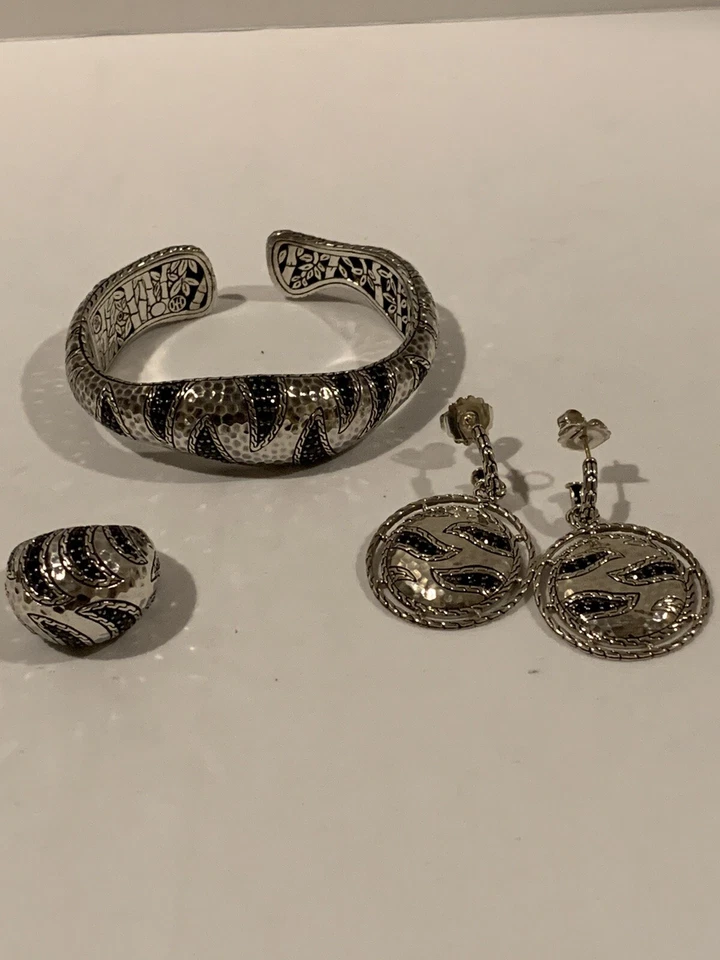 John Hardy Palu Macan Silver and Black Sapphire 3 Piece SET - Image 1 of 4