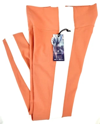 Leggings para mujer talla L Kyodan acanalados coral con rayas laterales blancas entrepierna de 25 pulgadas Foto 1 de 4