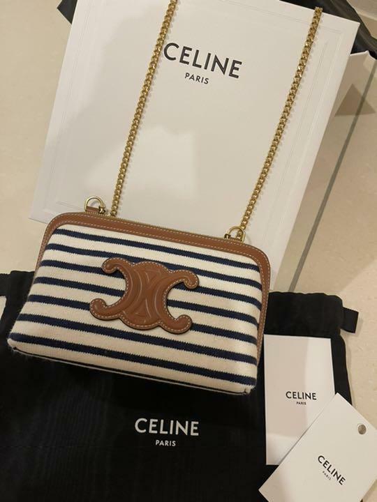 blue and white clutch