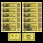 10 sztuk Zimbabwe One Centillion Dollars Złote banknoty foliowe z certyfikatem