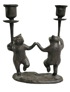 Candelabro doble de metal pesado vintage Eddie Bauer osos bailarines de metal - Imagen 1 de 7