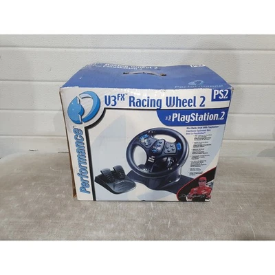 Volant de course Performance V3fx 2 volant de course et pédale noir filaire pour Sony PS 2 - Photo 1/4