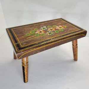 Vintage 1966 J.S. Ebersol Hand Crafted Painted Folk Art Stool Pennsylvania - Picture 1 of 9