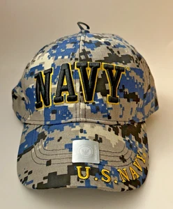 US Navy Embroidered Navy Blue ACU Digital Camouflage Cap Licensed - Bild 1 von 3