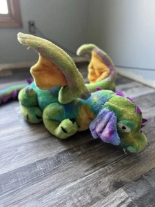 Melissa And Doug Dragon Stuffed Animal Plush Toy JUMBO Green Purple Wings - Picture 1 of 10
