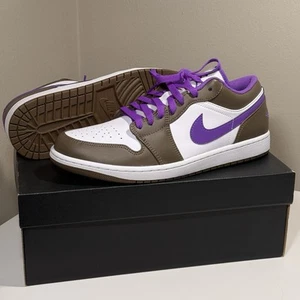 Air Jordan 1 Low "Purple Mocha" Palomino Wild Berry White 553558-215 Men's 11 - Picture 1 of 5