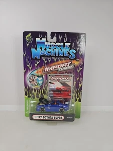 Muscle Machines 1:64 Scale Import Tuner 1997 Blue Toyota Supra T02-30 Diecast - Picture 1 of 6