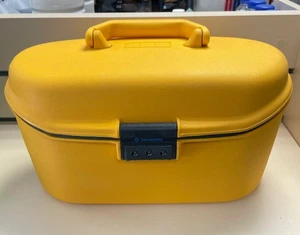 Vintage Samsonite Yellow Hard Shell Beauty Travel Vanity Case Combination Lock - Afbeelding 1 van 14
