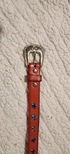 Nocona Girls Rhinestone Star Red Belt - Picture 1 of 5