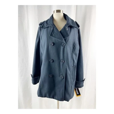 Abrigo para mujer DELiA forrado doble pecho talla 2XL azul marino chaqueta para uso al aire libre Foto 1 de 4