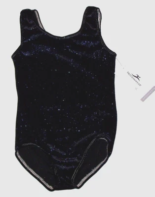 Motionwear Negro Terciopelo Tanque Leotardo Azul Metálico Brillo # 2100 Nueva Niña I 5 6 Foto 1 de 4