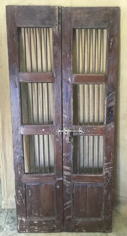 Antique Architectural Salvaged Wood & Iron Doors. Wine Cellar Doors Cover