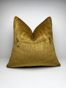 Mustard Yellow Textured Cotton Throw Pillow Covers, Rustic Boho Farmhouse Pillow - Picture 1 of 5