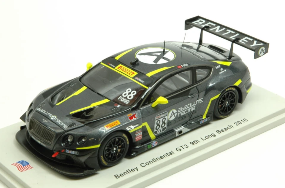 1/43 BENTLEY CONTINENTAL GT3 #88 9TH LONG BEACH 2016 FONG SPARK US016 - Immagine 1 di 1