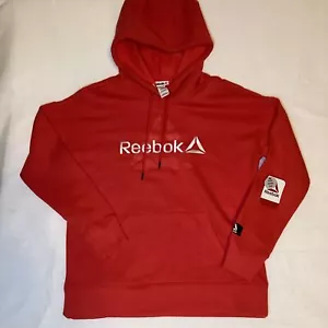 Reebok Grafik Hoodie rot Größe klein entspannte Passform bestickt brandneu mit Etikett - Bild 1 von 4