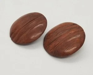 Pendientes grandes vintage de madera tallada de los años 80 retro boho chic - Imagen 1 de 5