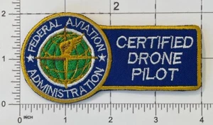 FAA Certified Drone Pilot Patch 2 X 4" Hook & Iron-On Repro New B976 - Picture 1 of 2