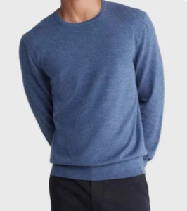 Suéter Calvin Klein Europa Para Hombres Cuello Redondo Mezcla Lana Azul Talla M - Imagen 1 de 11