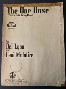 The One Rose Vtg Sheet Music Del Lyon Lani Mc Intire 1920 - Picture 1 of 4