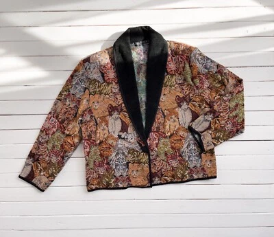 vtg New Identity cat tapestry jacket size 1X - Image 1 of 4