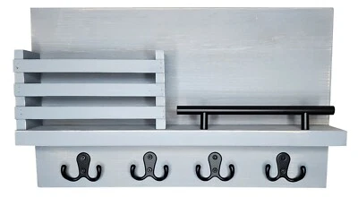 Держатель для ключей для настенной и почтовой полки - декоративный деревянный настенный органайзер стойка - Изображение 1 из 2