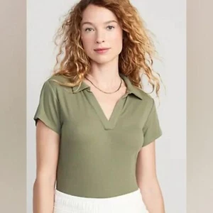 Old Navy Ultra lite Cropped Polo Women's L Sage Green - Picture 1 of 8