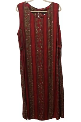 Sag Harbor Woman Vintage Floral Sleeveless Rayon Dress Size 2X Plus  - Image 1 of 4