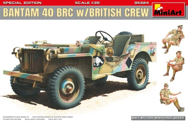 Bantam 40 BRC W/british Crew Plastic Kit 1 35 Model Miniart