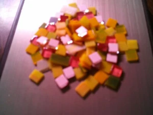 2.5 oz Glass Mosaic Tiles 10 cm Square Mosaic Tiles Bulk Mixed Colors - Picture 1 of 3