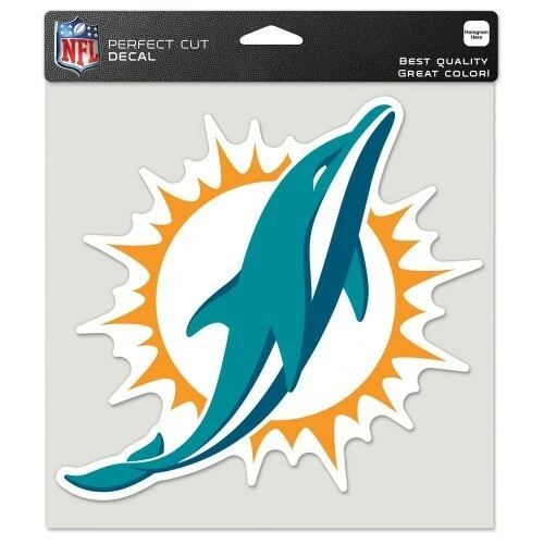 Miami Dolphins 8x8 Die Cut Decal NFL Football Vinyl Auto Window Team Logo Film - Image 1 of 1