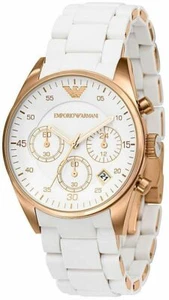 EMPORIO ARMANI AR5920 WHITE LADIES WATCH - NEW - WARRANTY - CERTIFICATE - Picture 1 of 3