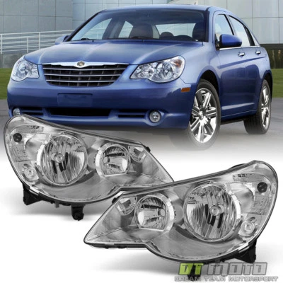 2007-2010 Chrysler Sebring 4Dr Sedan Headlights Headlamps 07-10 Left+Right Pair - Image 1 of 3