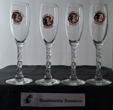 Lot Of 4 Florida State Seminoles Wine Glasses Cover