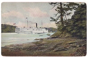 STEAMER RANSOM B FULLER Boat SWAN ISLAND Richmond Maine ME Postcard DB 1909 - Picture 1 of 2