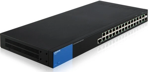 LINKSYS - LGS528 - 28 Port Managed Gigabit Switch - Power Cord - Rack Mount Kit - Image 1 of 4
