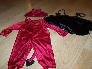 Infant Size 6-18 Months Charades Darling Devil 3 Piece Halloween Costume w Cape - Picture 1 of 4