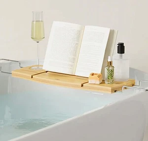 Umbra Luxury Wooden Bathtub Caddy Holds Your Book Wine Glass Candle Best Quality - Picture 1 of 14