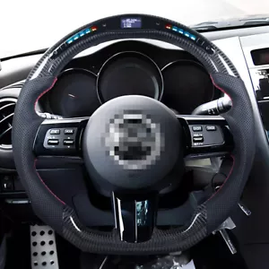 Echtes Kohlefaser Flat Sport Leder Lenkrad für Mazda RX-8 2004-2011 - Picture 1 of 13