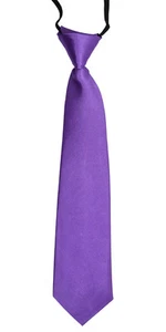 Boys Kid's Stylish Jacquard Woven Fastener Up Stretchy Pre-tied Neckties - Picture 1 of 15