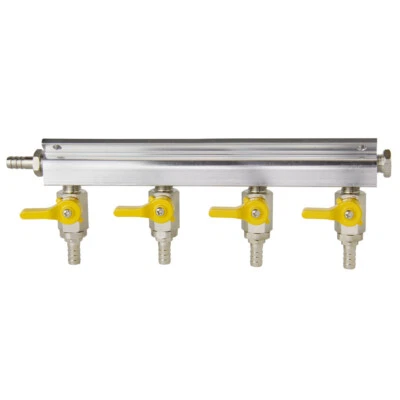 Distribuidor de gas/aire Kegerator de cuatro vías para cerveza Kegco Foto 1 de 2