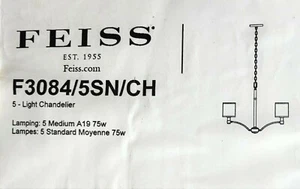 Feiss F3084/5SN/CH - 5 Light 25 inch Satin Nickel and Chrome Chandelier  - Picture 1 of 1