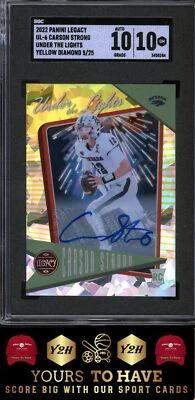 2022 Panini Legacy #UL-6 Carson Strong Under the Lights YLW Diamond SGC 10 #/25 - Image 1 of 2
