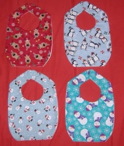 New CHILD BABY BIB Christmas Holiday Reindeer Snowman Penguin ship Discount  2 - Picture 1 of 3