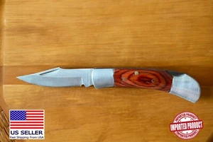 Small Pocket Knife 2" Blade Stainless Wood Scales With Lock From Spain - Picture 1 of 8