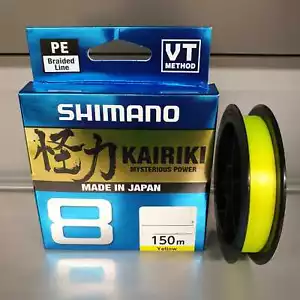 Shimano Kairiki VT NEW 8 150m Gelb 8 fach geflochten alle Größen PE Braid OVP - Bild 1 von 3